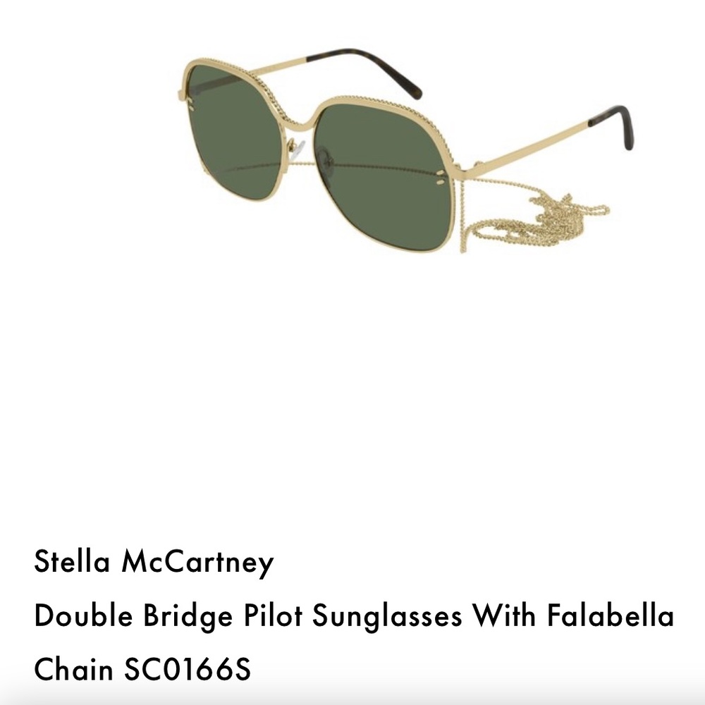 Popular Stella McCartney Double Bridge Pilot Sunglasses With Falabella/Chain
